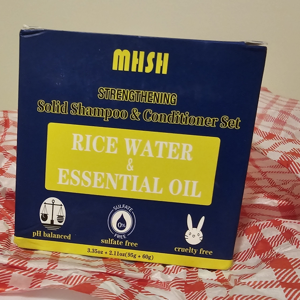 Solid Shampoo & Conditioner Bar Set Made With Rice Water & Essential Oil